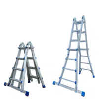 Vouw telescopische alumexx ladder 4x4 dubble trap en uitgeschoven