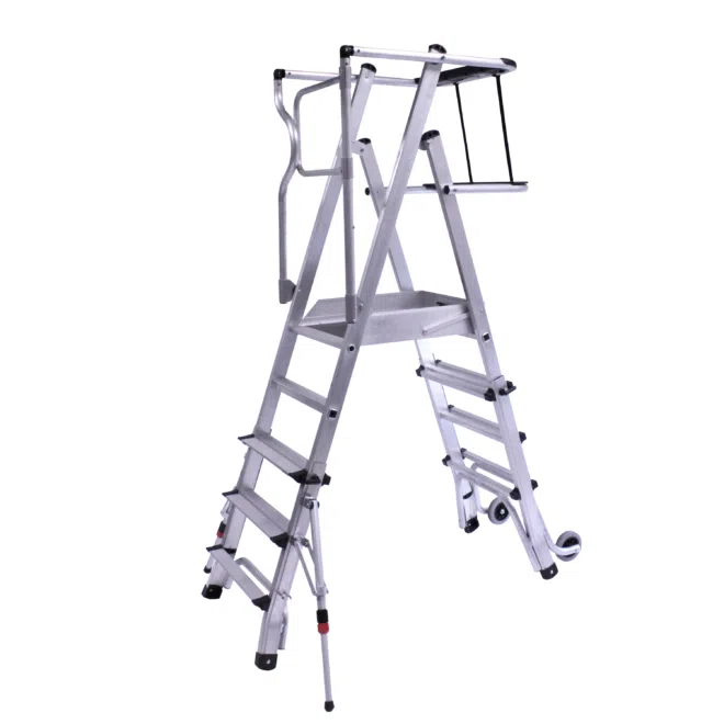 Magazijntrap 4 treeds telescopisch uit 1